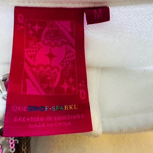 Queen of Sparkles ✨ White Love Letters Henley Sweatshirt - Picture 6 of 8